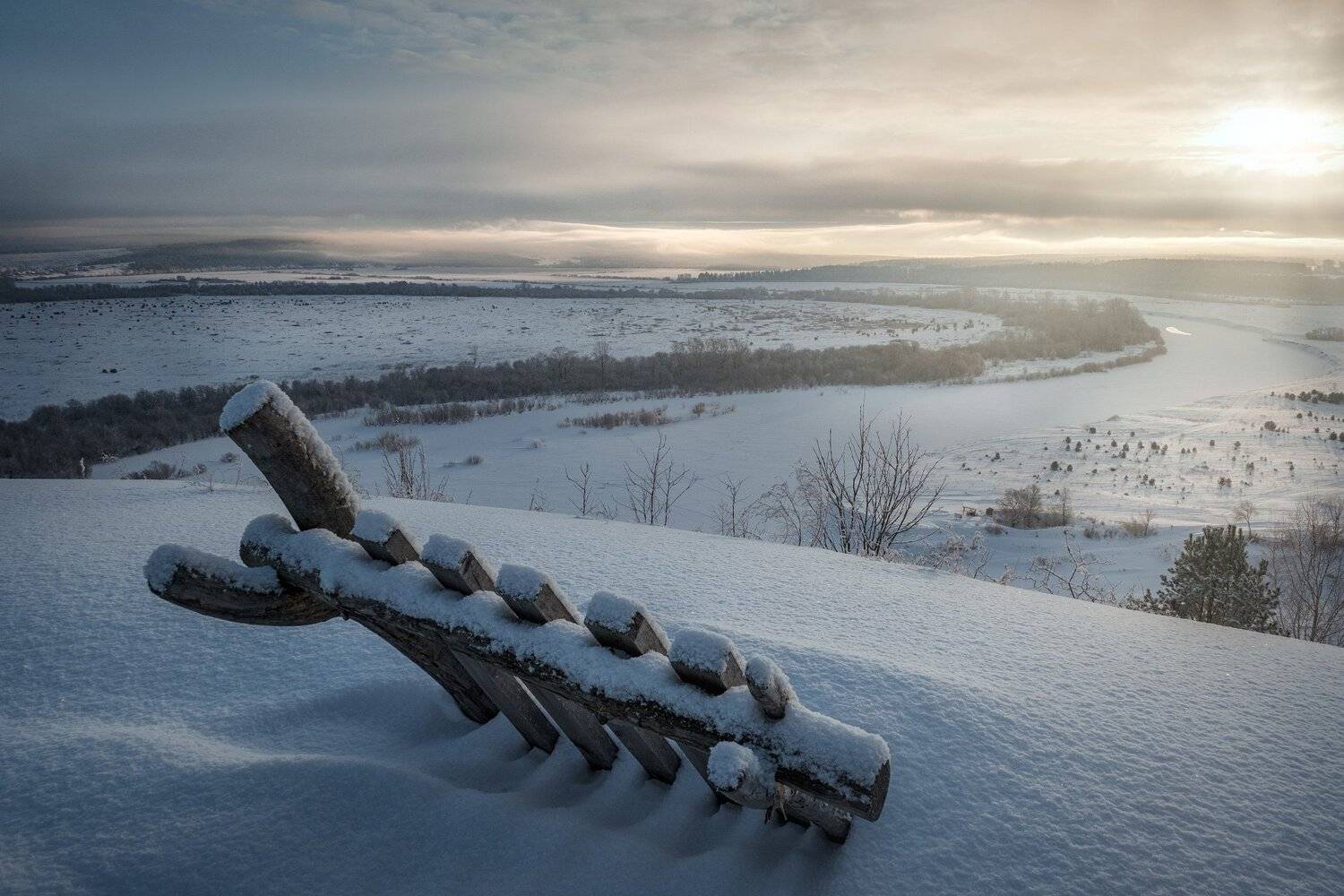сылва, река, долина, зима, холод, мороз, снег, лед, панорама, пейзаж, Андрей Чиж