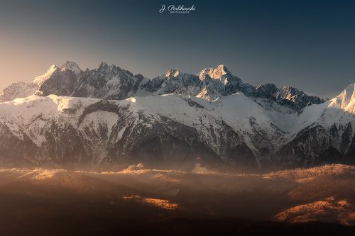 Sunrise in mountains