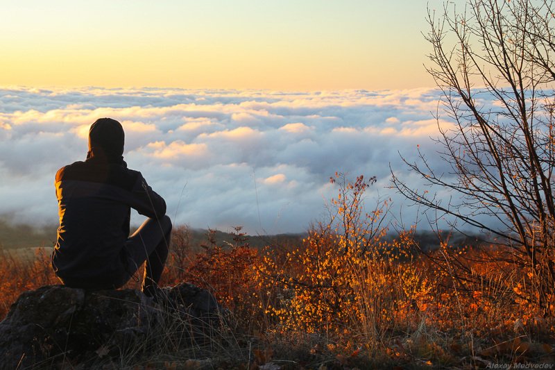 крым, бабуган, парагильмен, утро, облака Утро на склонах Бабуган яйлы фото превью