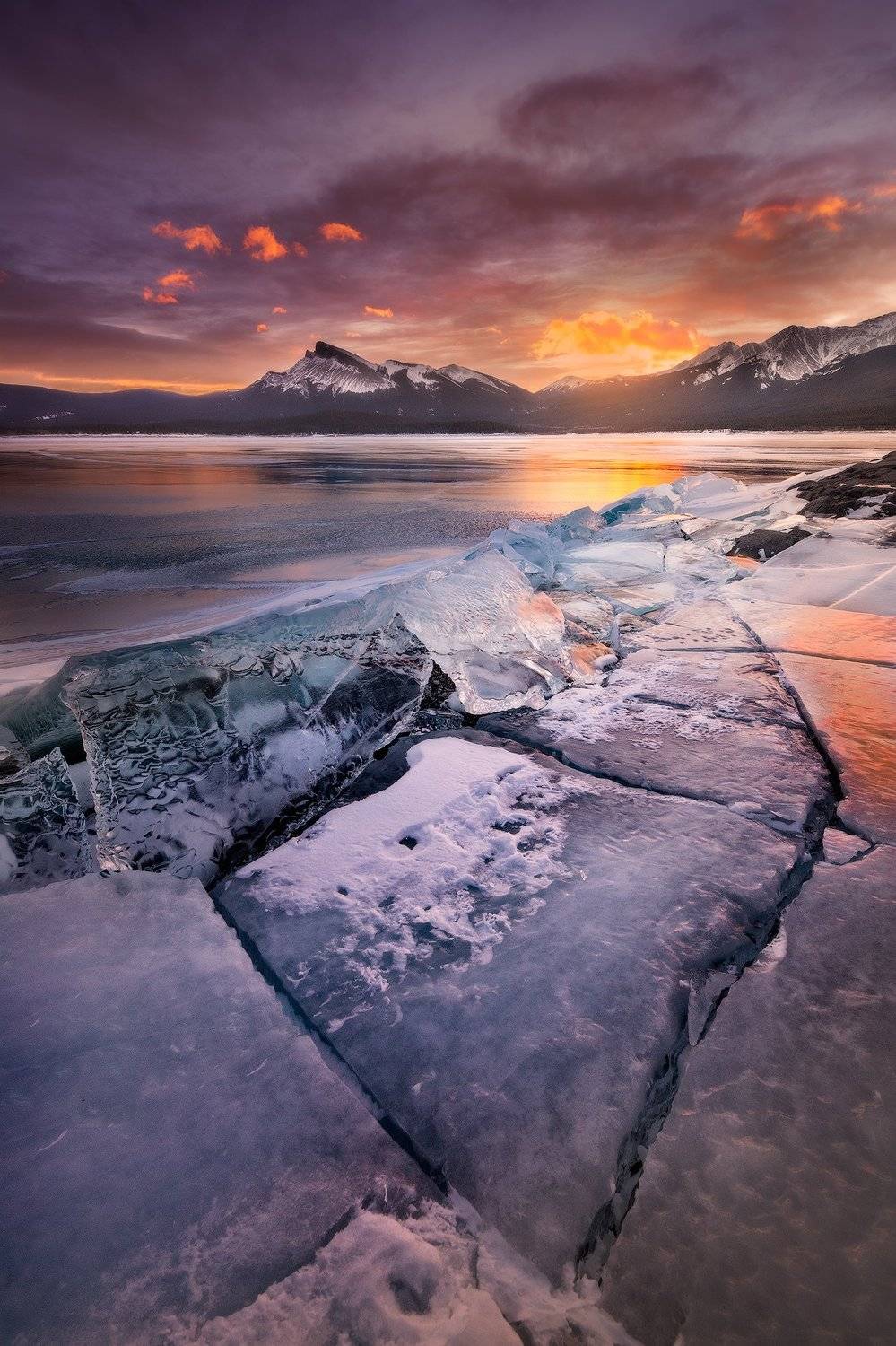 abraham, lake, rockies, sunrise, Evgeny Chertov