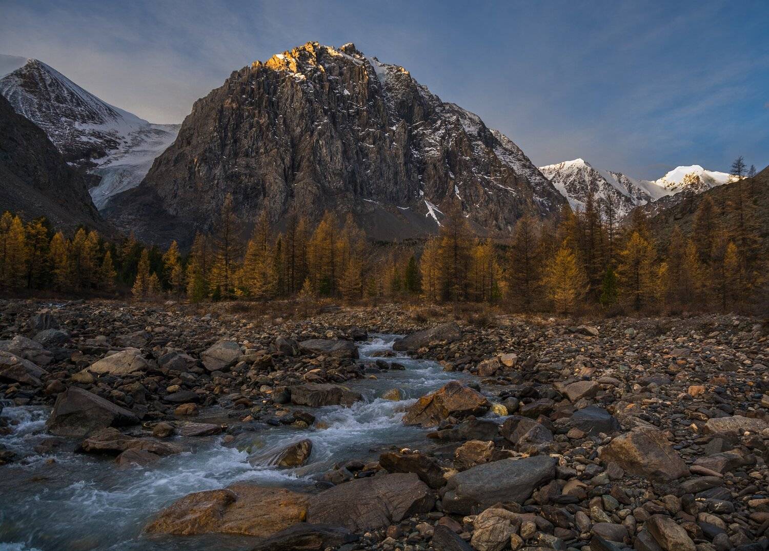 россия, горный алтай, долина актру,гора караташ,осень,утро, Андрей Поляков