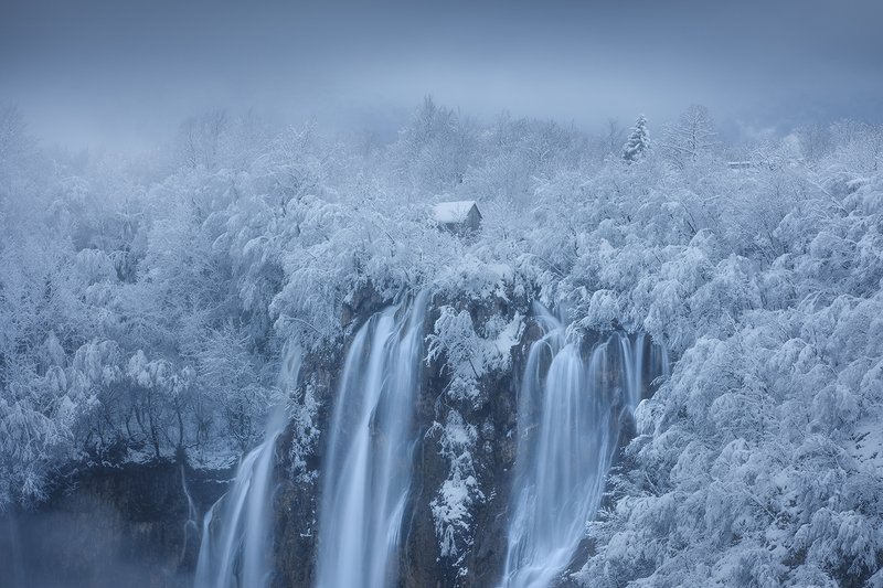 plitvice,lakes,croatia,snow,winter,waterfall,landscape, plitvice lakes фото превью