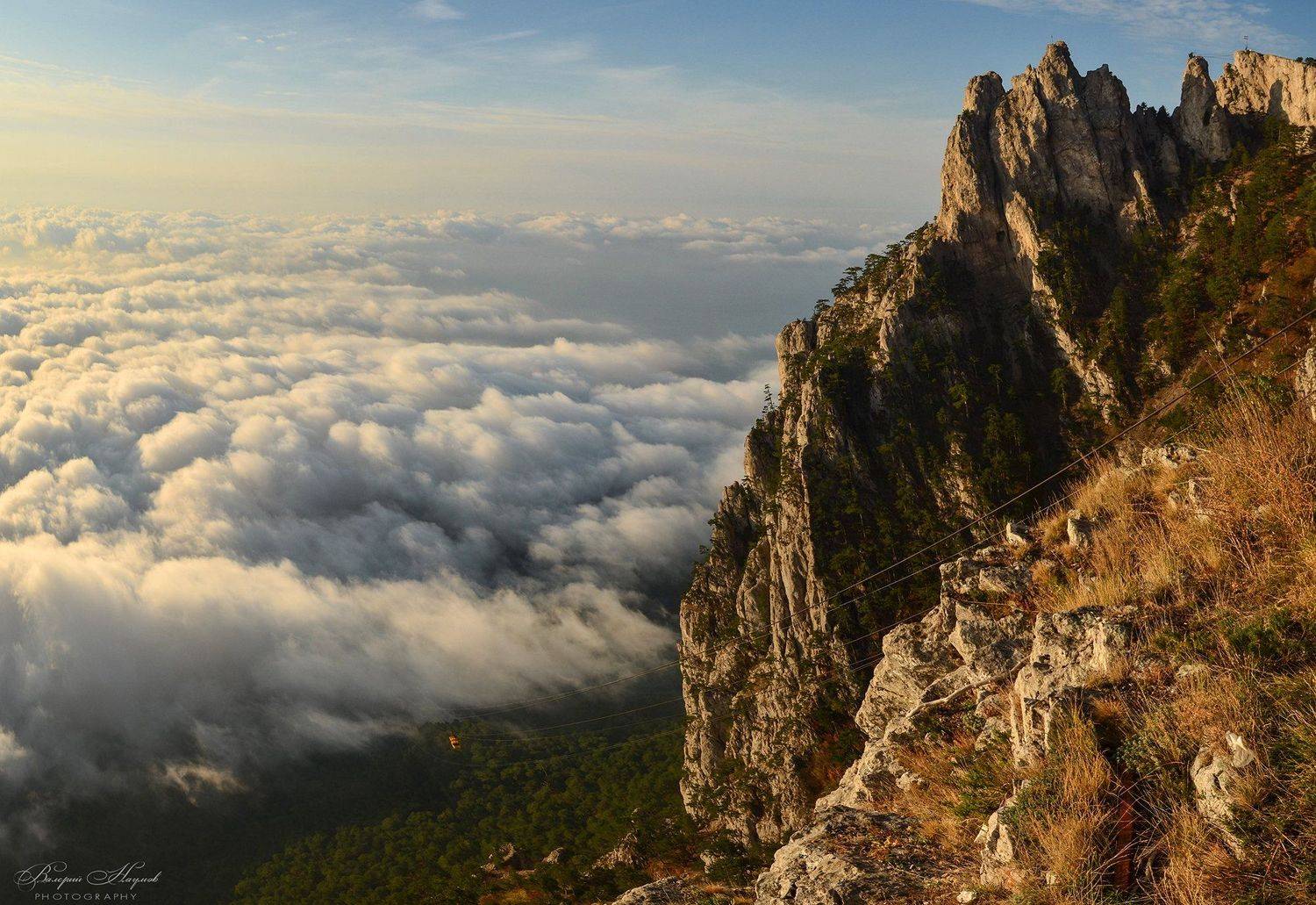 утро, рассвет, горы, облака, ай-петри, вершина, осень, Валерий Наумов