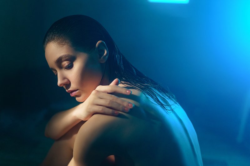 portret, light, blue, girl, sweet Sweet фото превью