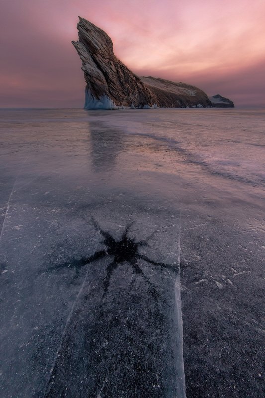 Фототур, Байкал, зима, лед, малое море, озеро, рассвет, огой Звезда Огоя фото превью