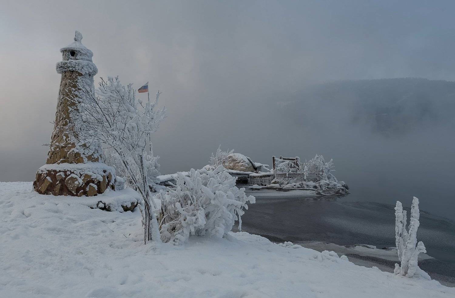 енисей, мороз, маяк., Марина Фомина