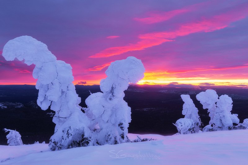 Урал, Южный Урал, Иремель, Большой Иремель, Башкирия, Республика Башкортостан, Башкортостан, зимний пейзаж Солнечный всплеск фото превью