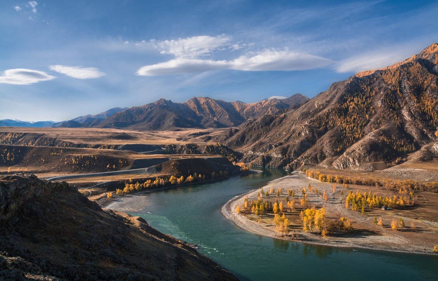 россия, горный алтай, река катунь, место впадения реки чуя,чуй-оозы,осень, Андрей Поляков