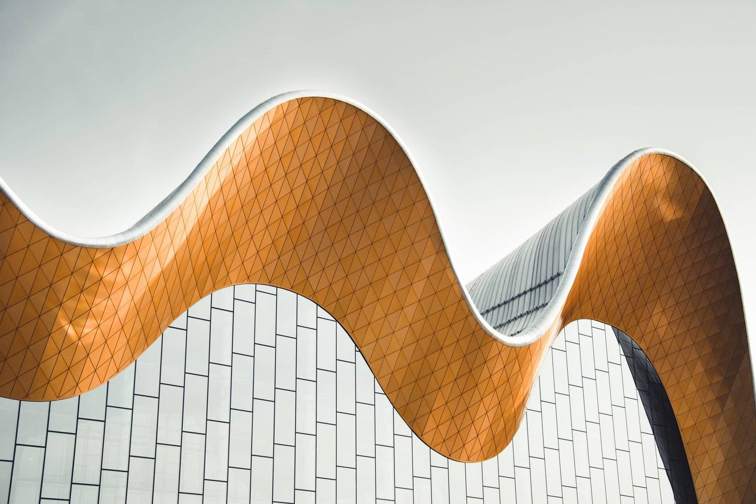 architecture, gold, line, facade, modern, urban, glass, city, Moscow, Russia, Сергей Гладков