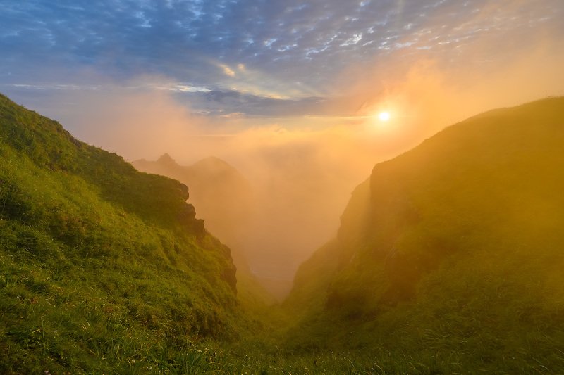 шикотан, курилы, курильские острова, дальний восток, россия, восход, природа, пейзаж, туман, shikotan, kuril islands, far east, russia, sunrise, nature, landscape, fog, hdr Туманное утро на Шикотане фото превью