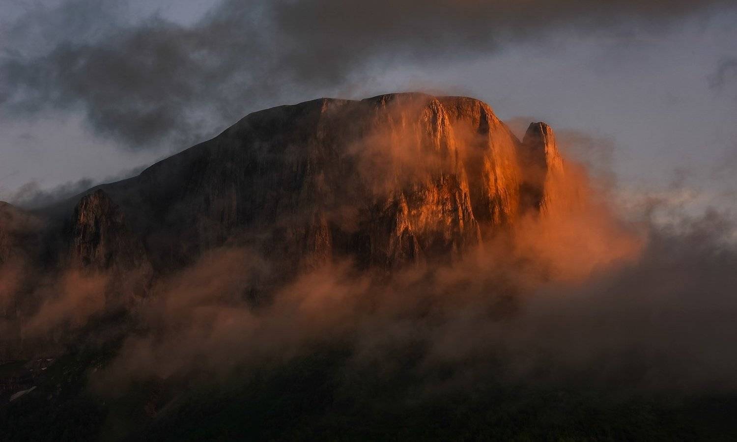 горы, ачешбок, вечер, туман, хребет, бабук, ФЁДОР