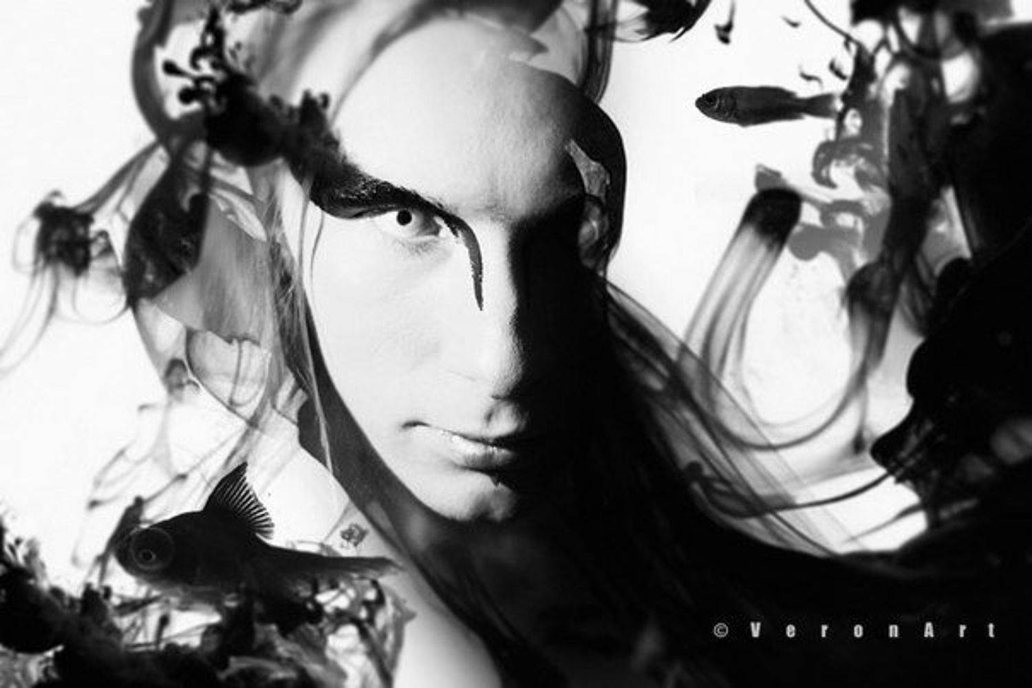 surrealism, рыбы, чб, Вероника Преображенская