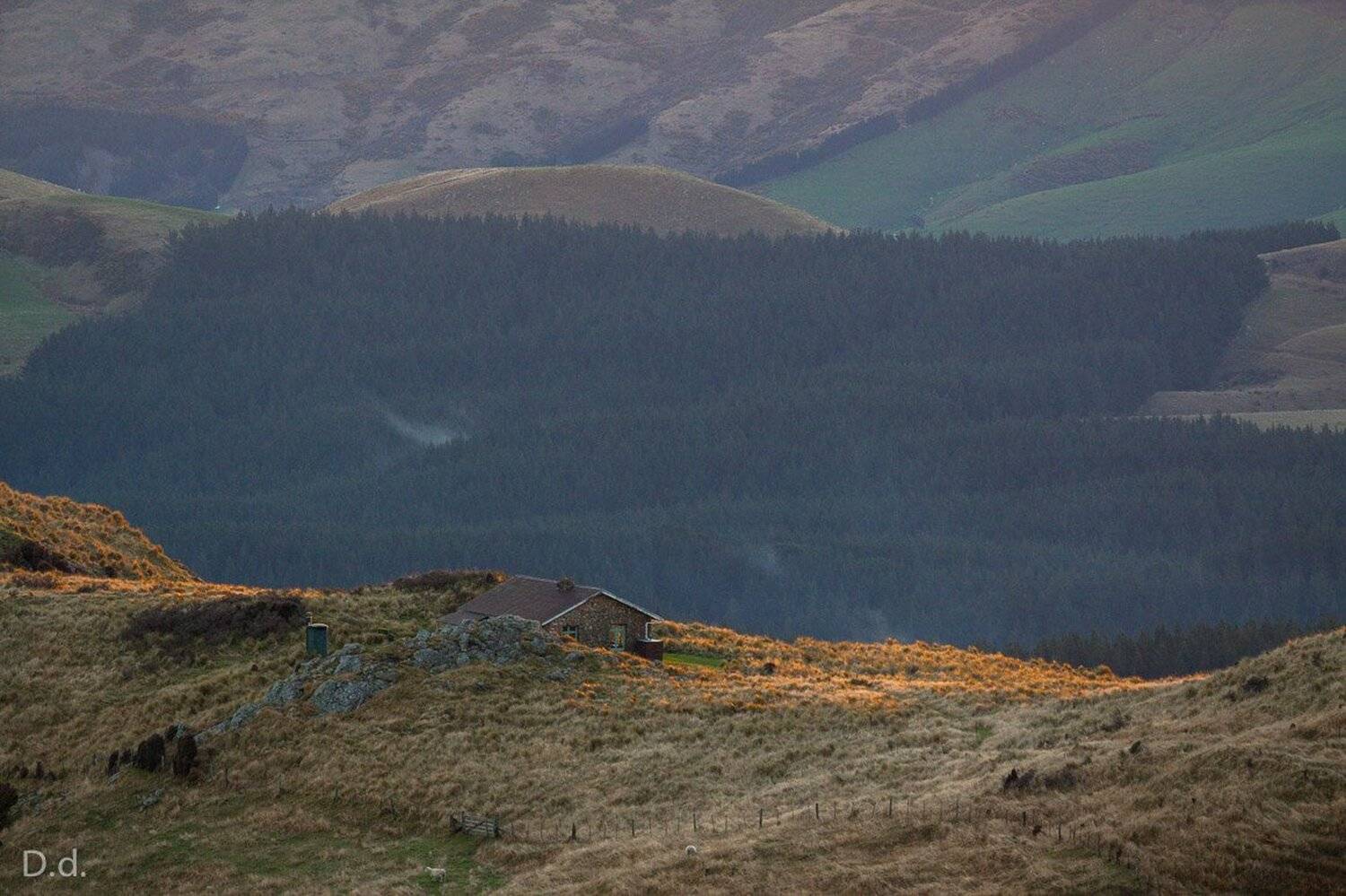 new zealand, hut, highlands, hill, dusk,, Davis Drazdovskis