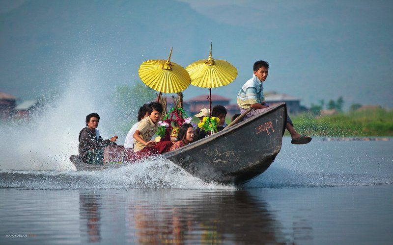 Мьянма бирма, Невеста, Озеро инле, Свадьба Свадьбы на озере фото превью
