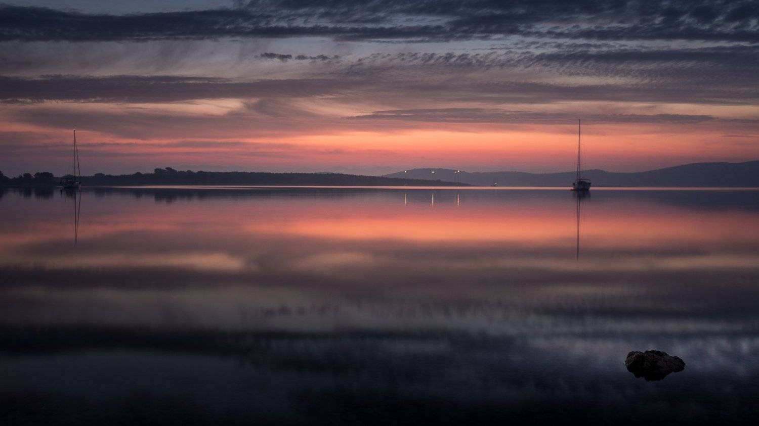 море, штиль, утро, шхуна, Олег Мильбергер