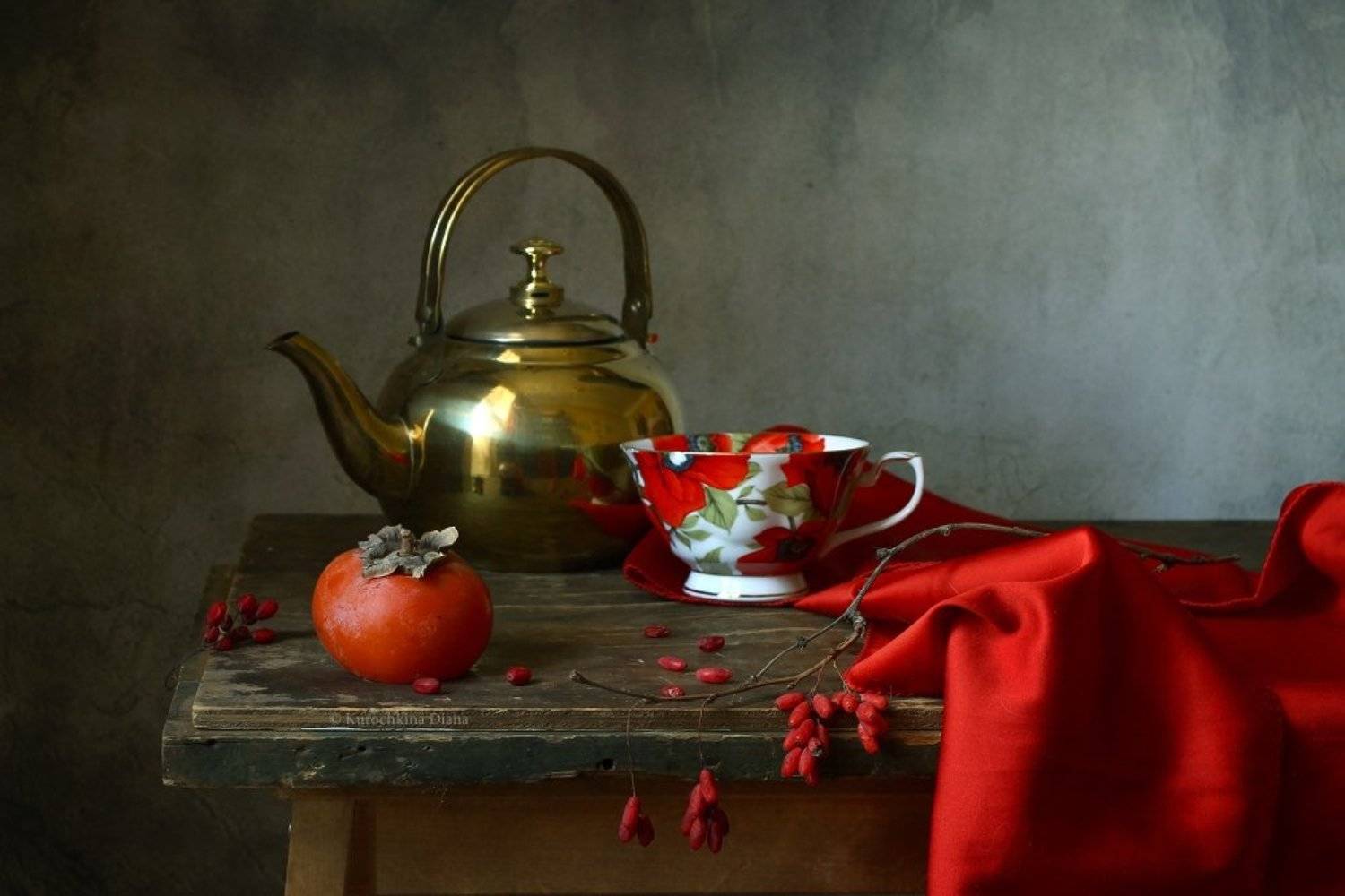 натюрморт, осень, красный, Курочкина Диана