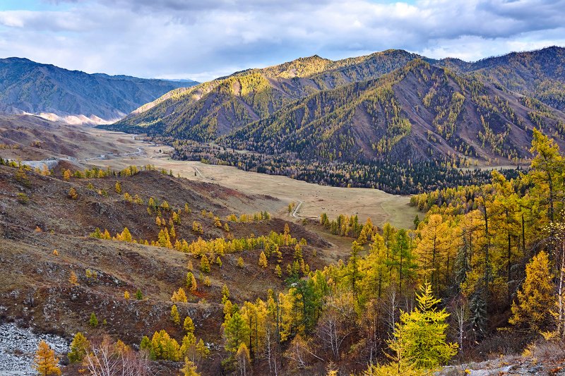 пейзаж, горы, облака, осень, Горный Алтай  Осенний Горный Алтай  фото превью