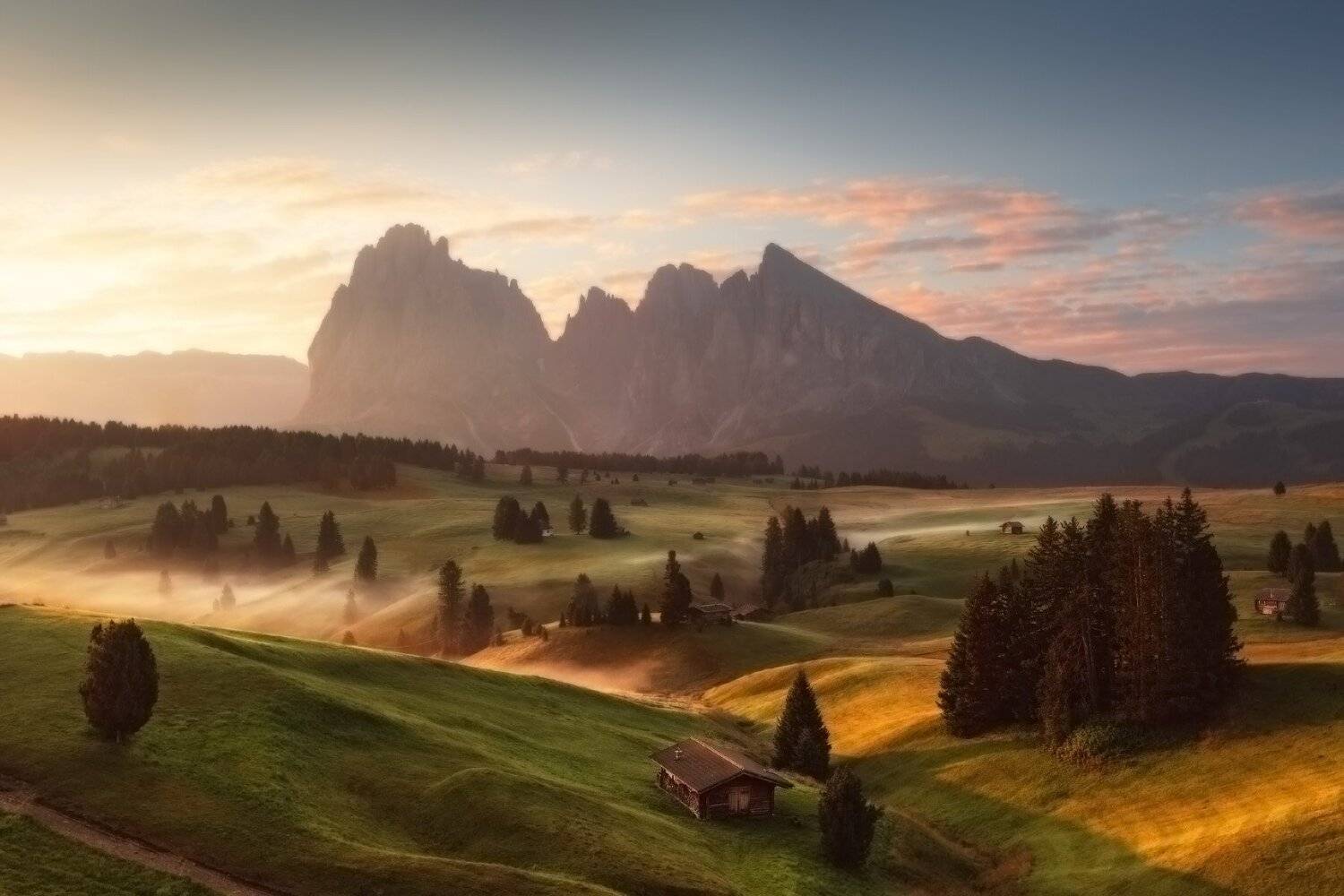 италия, доломиты, горы, облака, восход, осень, природа, landscape, italy, dolomites, golden hour, golden light, sunrise, Геннадий Финенко
