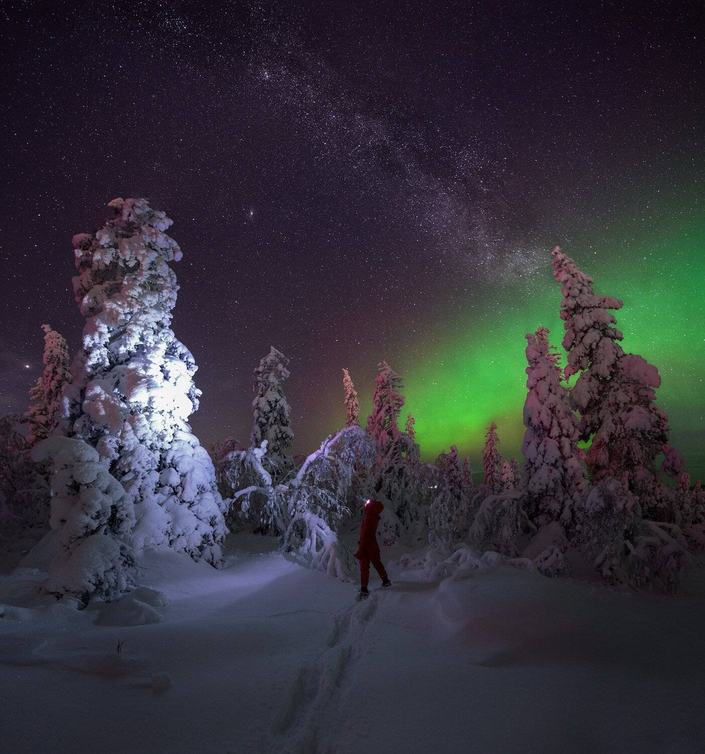 пейзаж,апатиты,россия,кольский,север,ночь,человек,звезды, Виталий Истомин