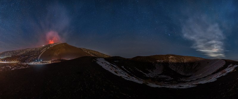 etna,volcano,stars,orion,costellation,eruption,sicily,italy,crater A magical night on the Etna volcano фото превью