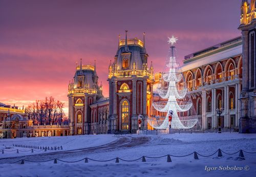 Зимний рассвет в Царицыно