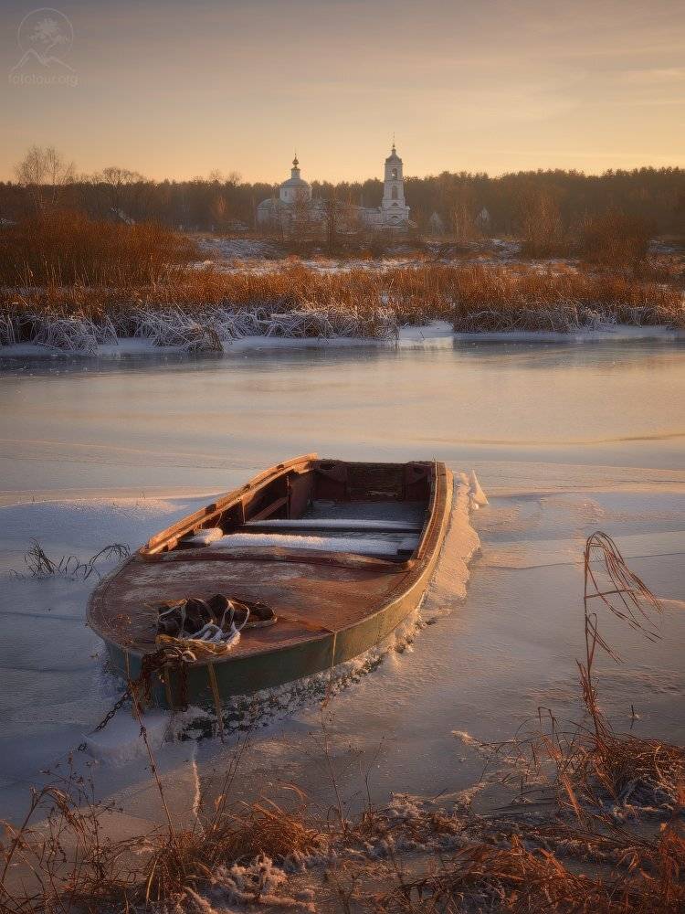 лодка, мороз, Анатолий Гордиенко