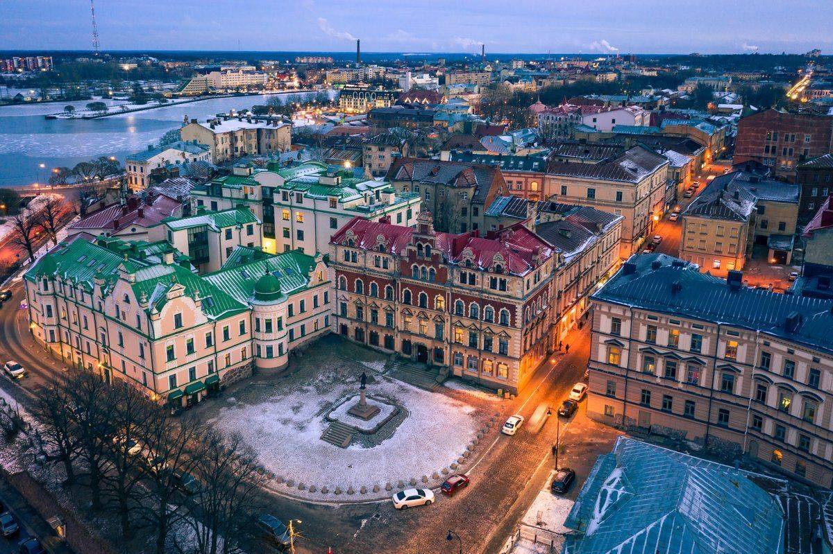 выборг, вечер, зима, Вячеслав Мельников