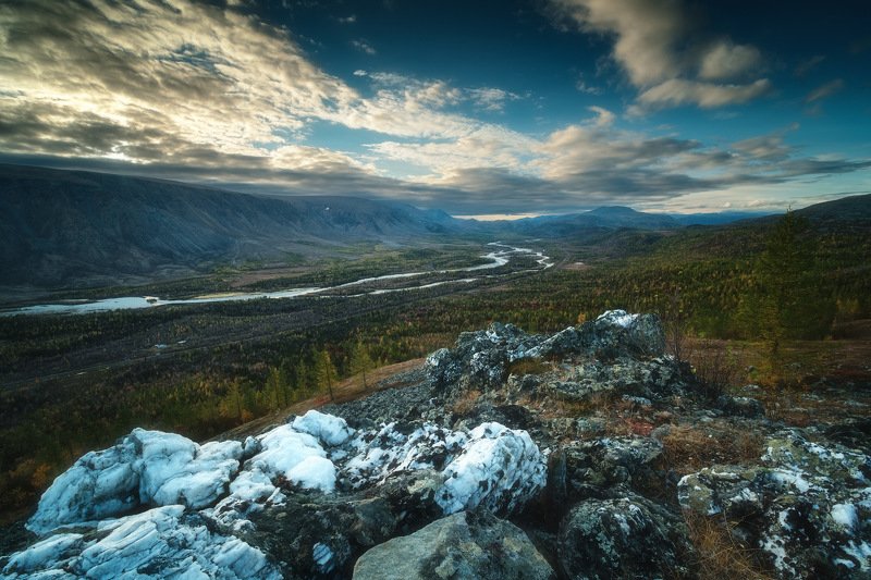 россия, урал, полярный урал, ямао, ямал, пейзаж, природа, осень, горы, река, озеро, закат, тундра, заполярье, поток Собь фото превью