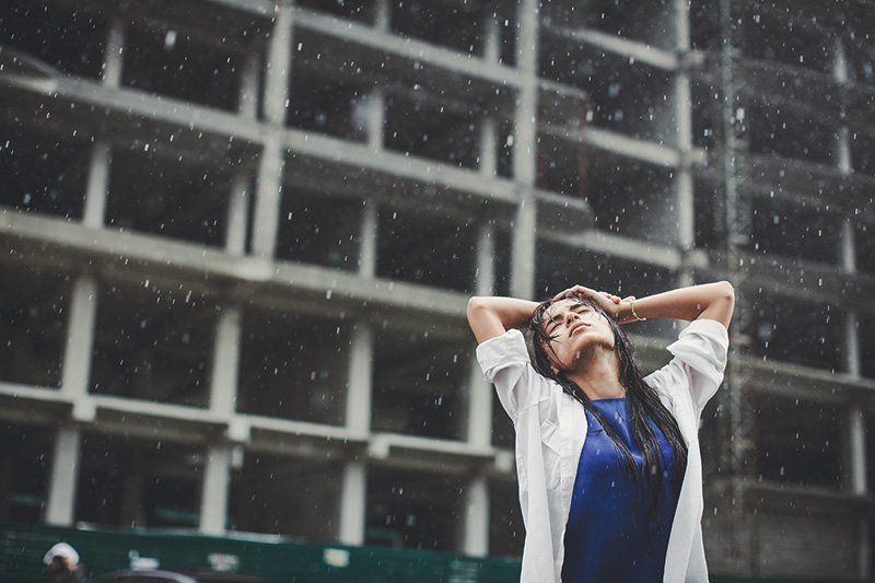 дождь, настроение, портрет  фото превью