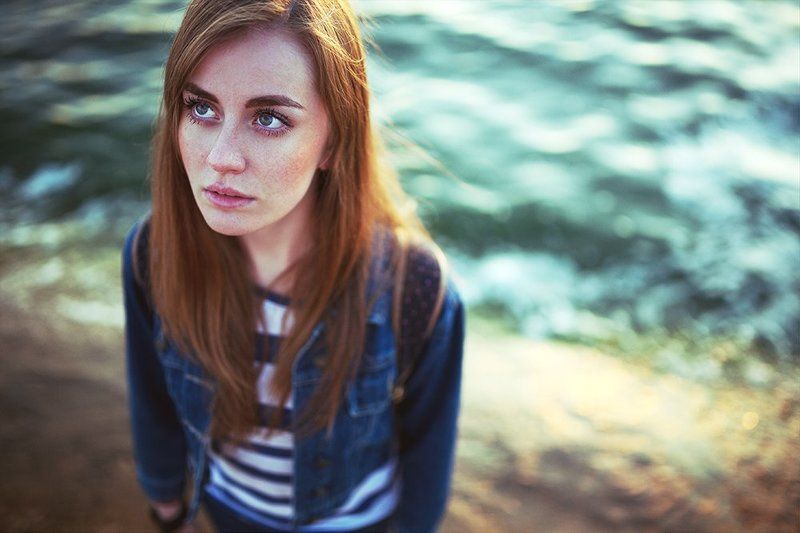 Берег, Девушка, Лето, Цвет, Цифра *** фото превью