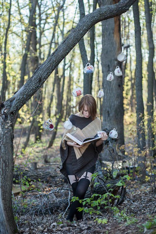 девушка, лес, магия, чашки Карина фото превью