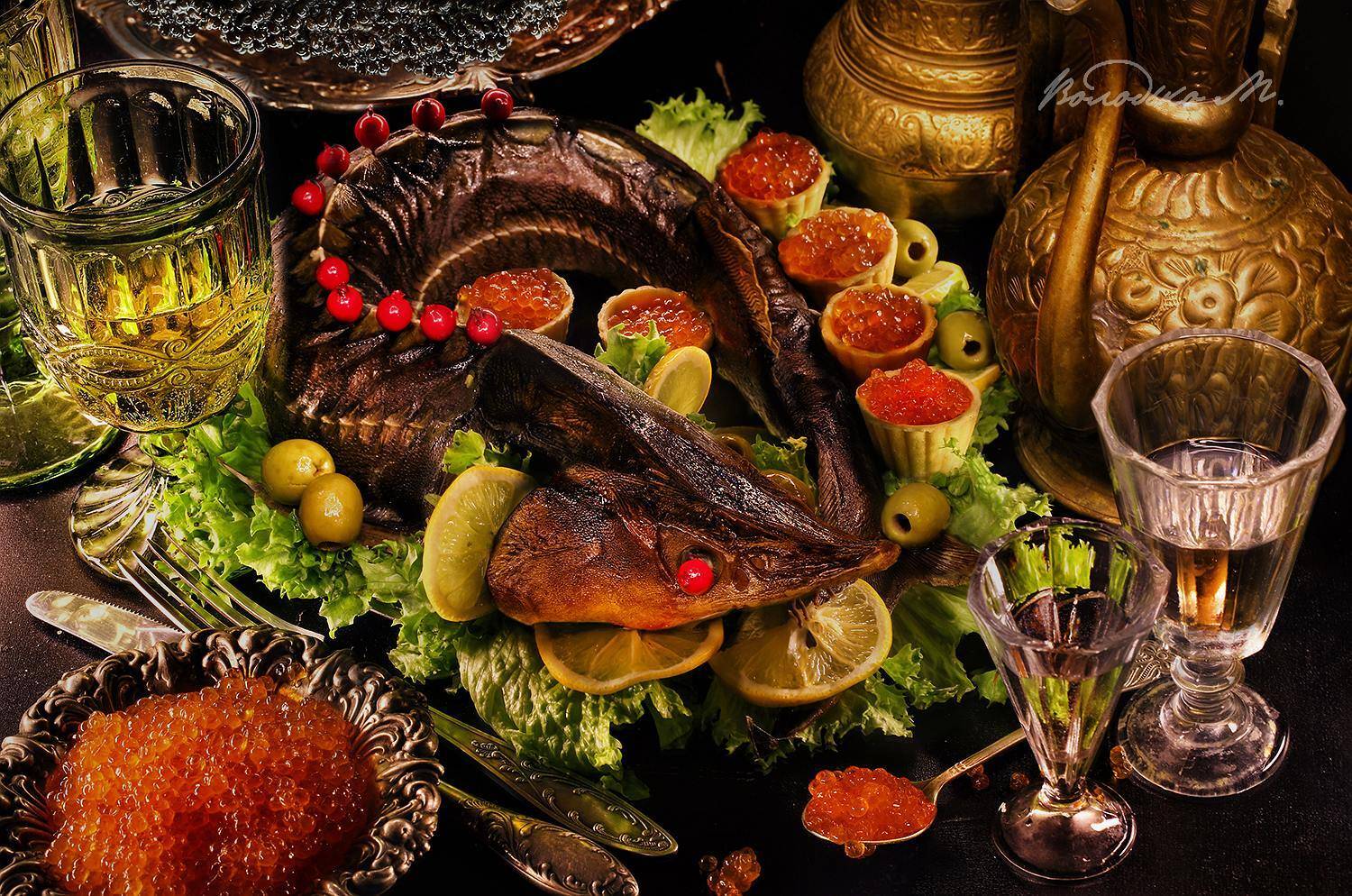 осетр,икра,водка, Марина Володько