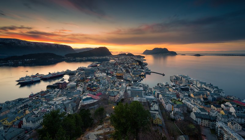 norway,landscape,light Alesund фото превью