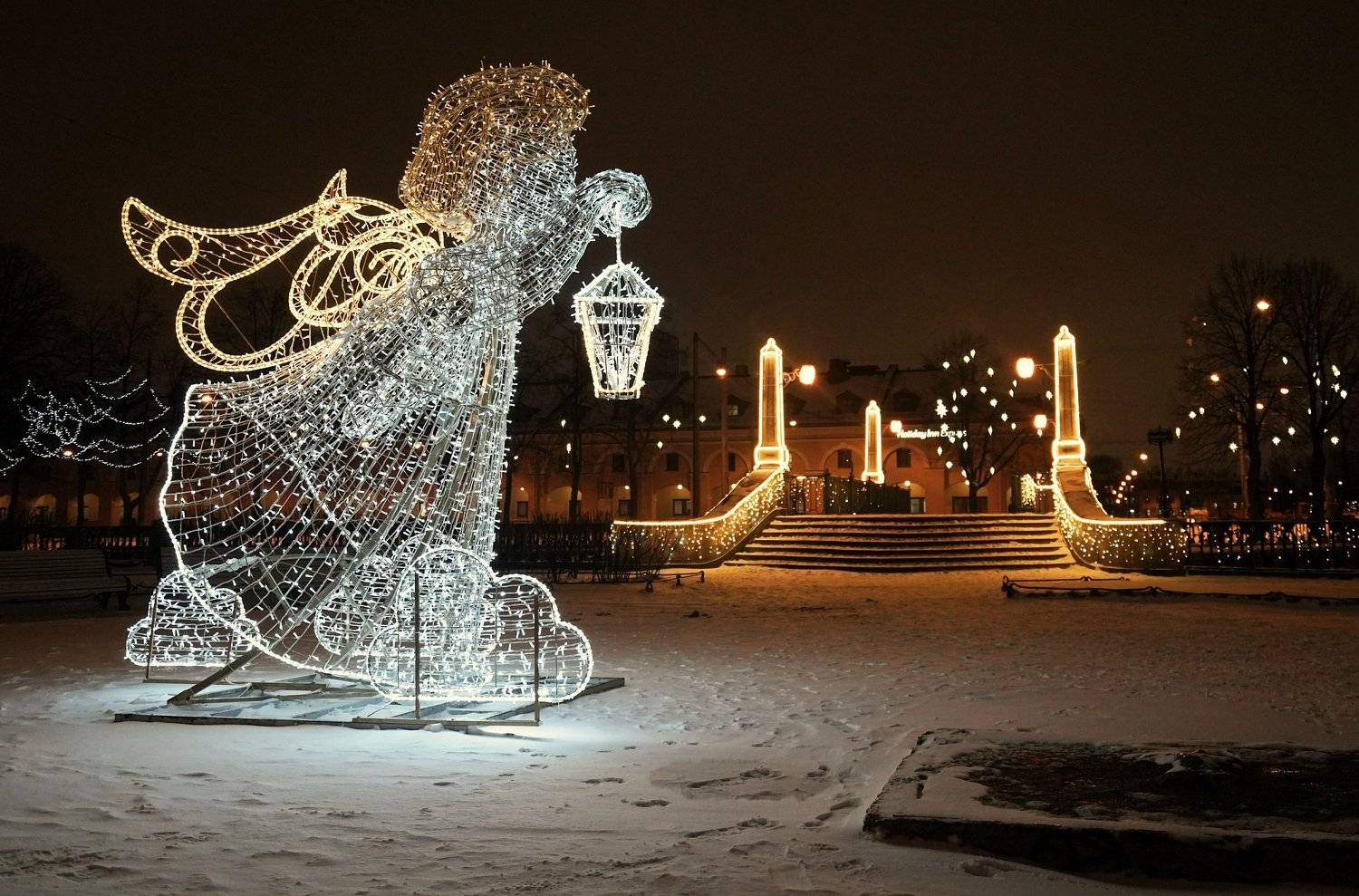 christmas, holiday, fairy tale, angel, city, magic, winter, night, Сергей Андреевич