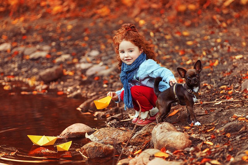 pet, осень, осенний день, autumn, дети, питомец, друзья, дружба, детство, осенняя фотосессия, детская фотосессия, детская фотография, children photography, kid, children, child, childhood, детство, children portrait, дети модели, дети модели москва Лиана фото превью