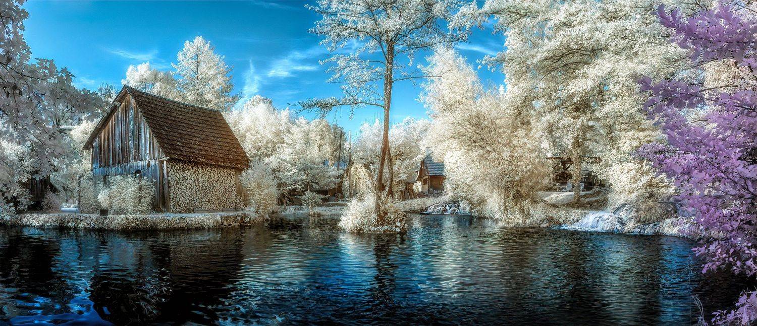 #infrared, #landscape, #rastoke, Sara Jazbar