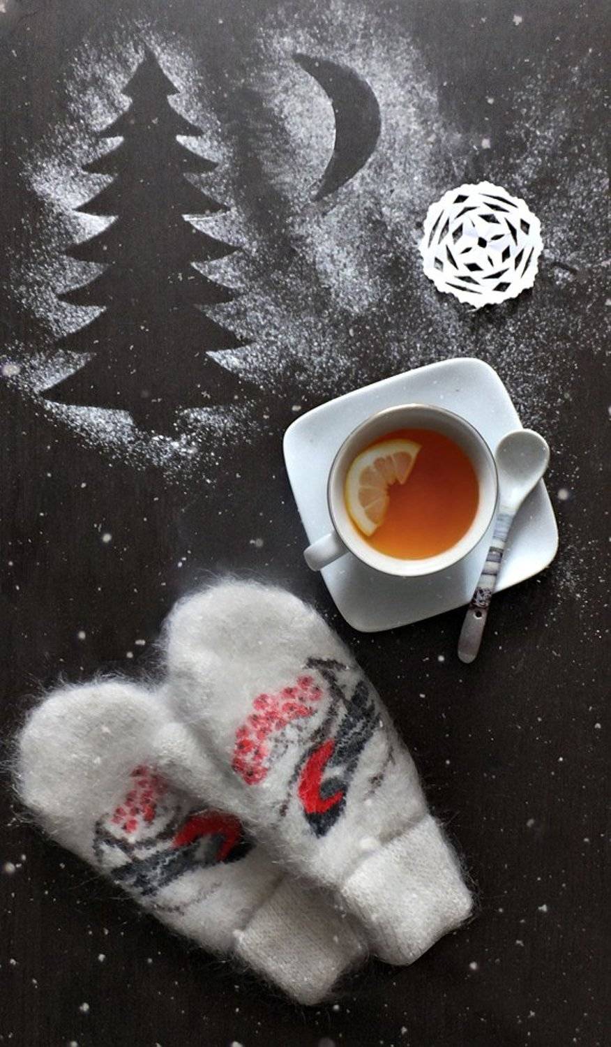 Ёлка, варежки, чай, Vera Eremeeva