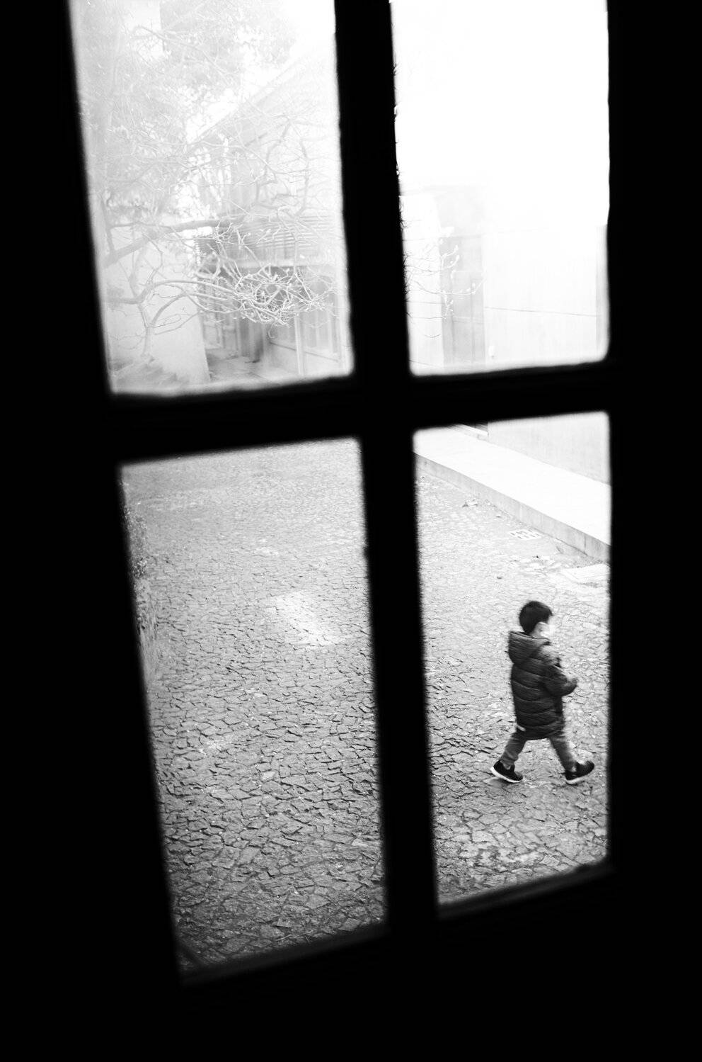 black and white , street, yajun.hu