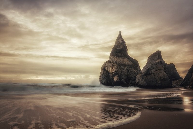 атлантика, пейзаж, португалия, пляж, скалы, берег Шапка Черномора фото превью