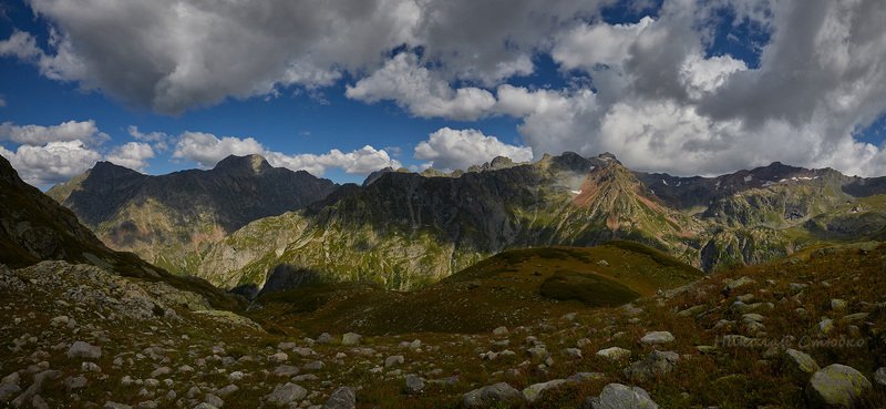 кавказ горы облака Горы Кавказа фото превью