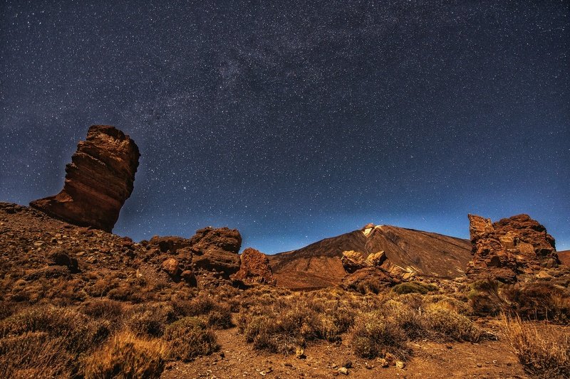тейде, тенерифе, ночь, звезды, млечный путь, испания, вулкан, вулкан тейде Ночной Тейде фото превью