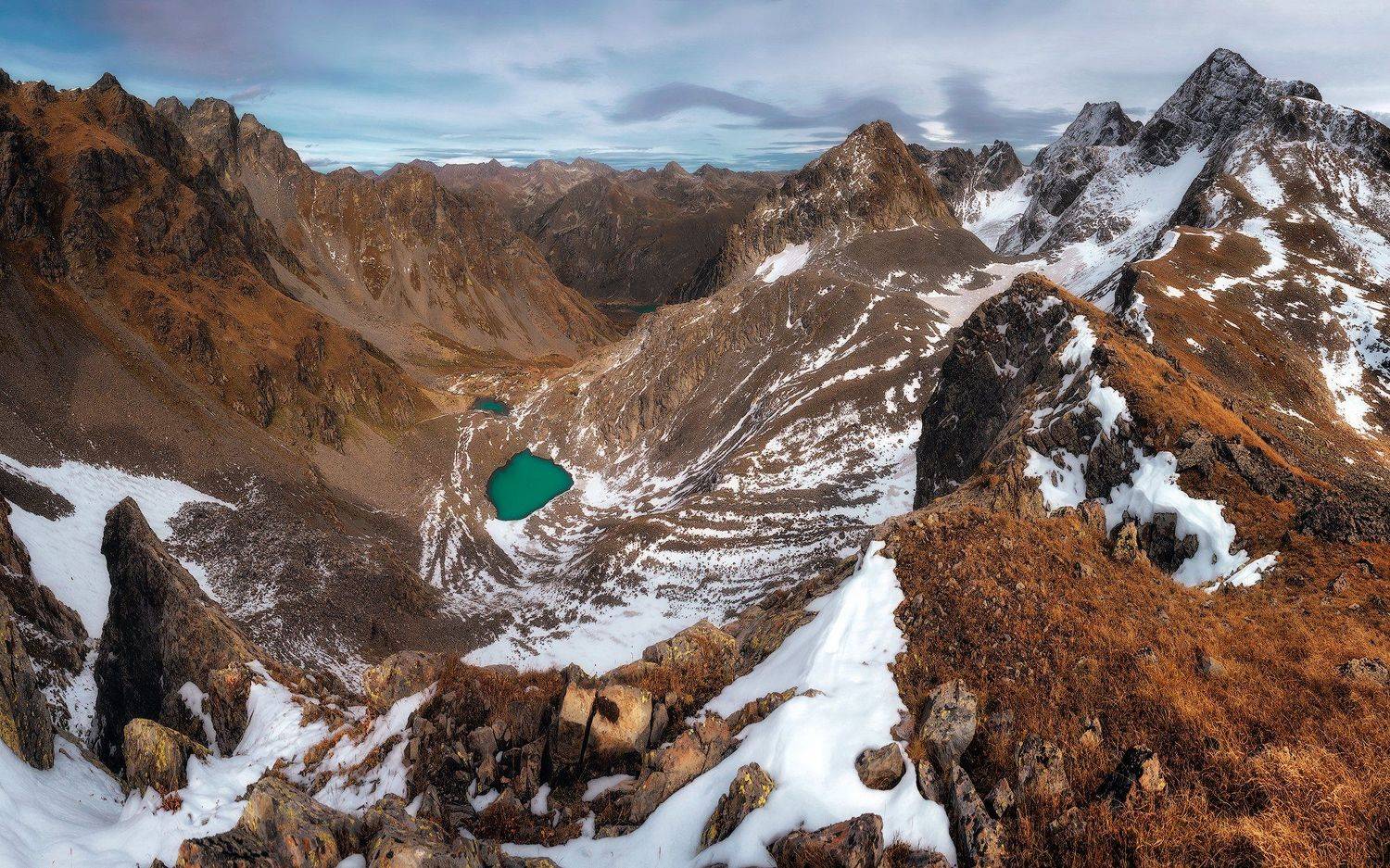 осень, горы, озеро, горное озеро, кардывач, кавказ, пейзаж, Tania Leschinskaya
