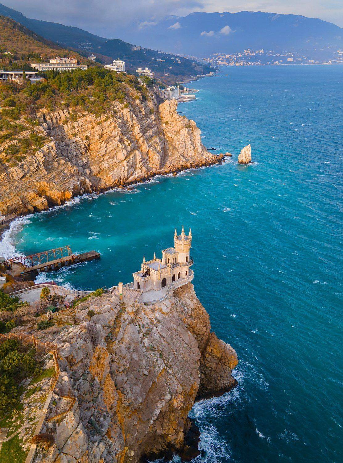 крым, ялта, ласточкино гнездо, море, пляж, волна, пейзажи крыма, замок ласточкино гнездо, аю-даг, ай-тодор, замок, шторм, ялтинский залив, Serge Titov