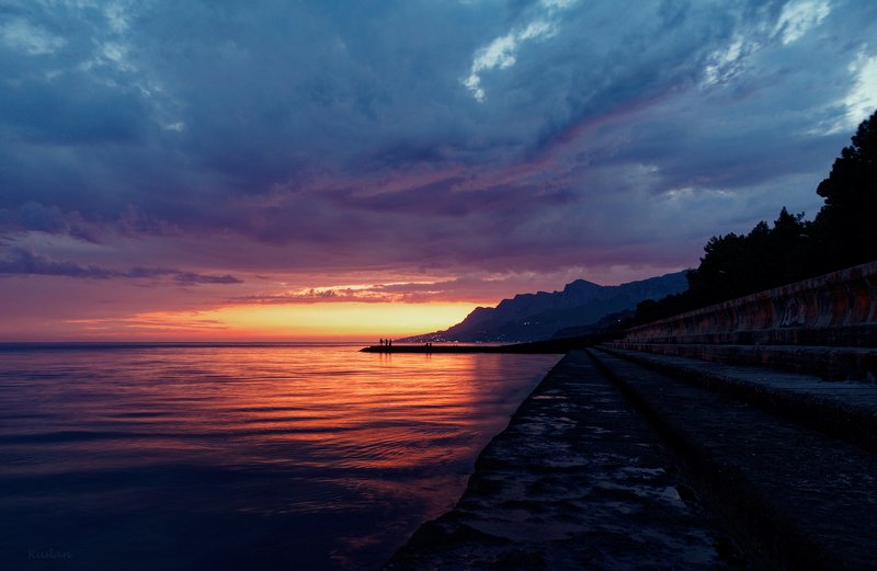 Закат на море фото превью