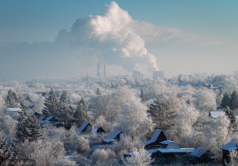 Омск, Россия, Сибирь, мороз, иней, пейзаж, город, omsk, russia, siberia, frost, frozen, city, cityscape, landscape, winter, snow, architecture, village, ecology, manufacture, industrial Отопление фото превью