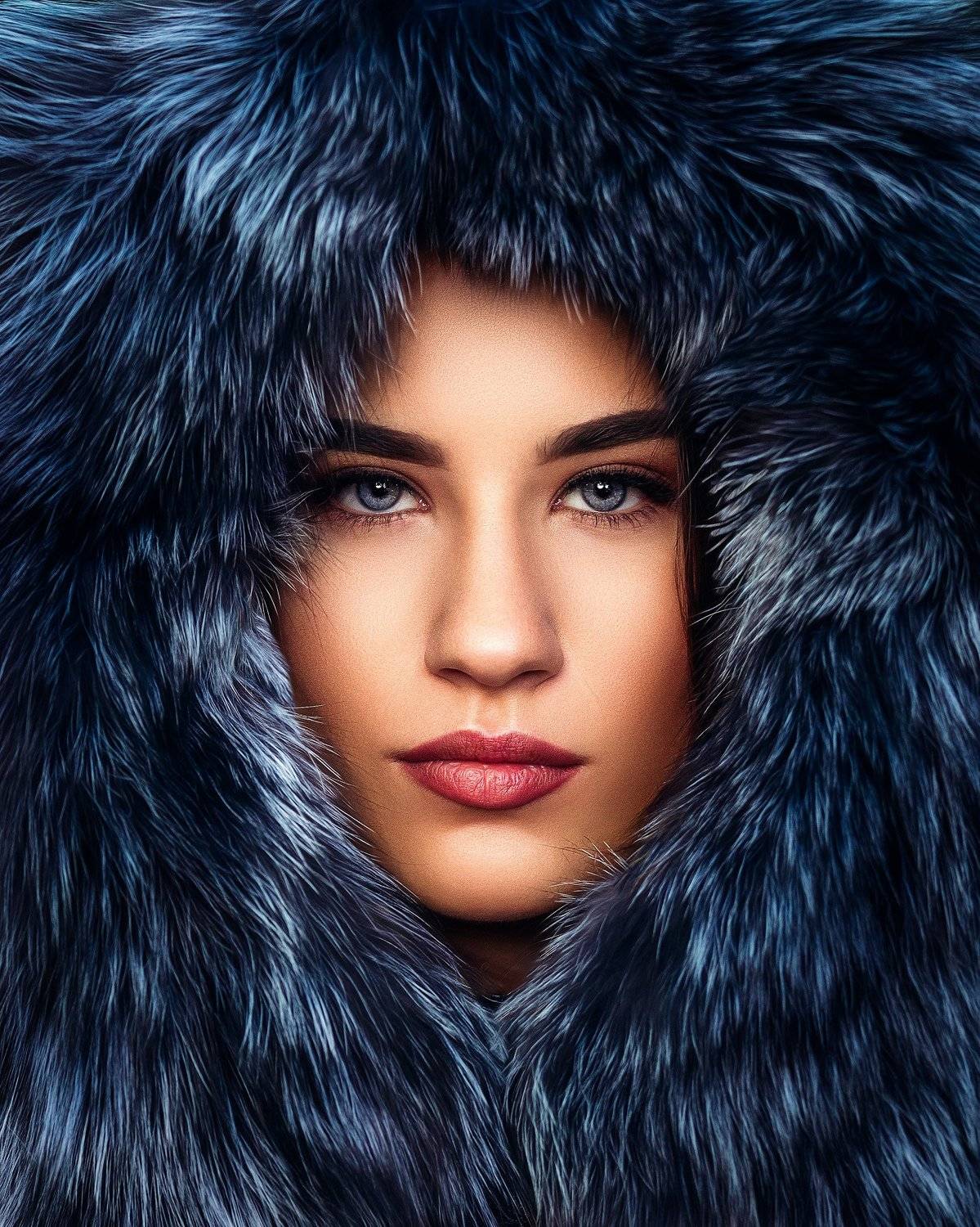 portrait, blue eyes , brunette, bulgarian, winter , cold, Чавдар Димитров