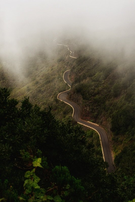 дорога, тенерифе, испания, облака Дорога фото превью