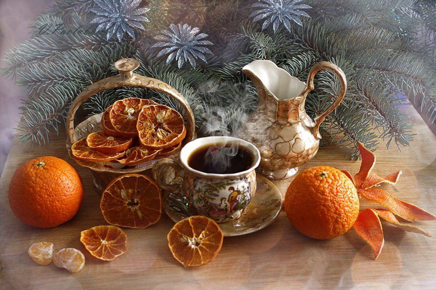 натюрморт, рождество, кофе ,вера павлухина ,, Вера  Павлухина