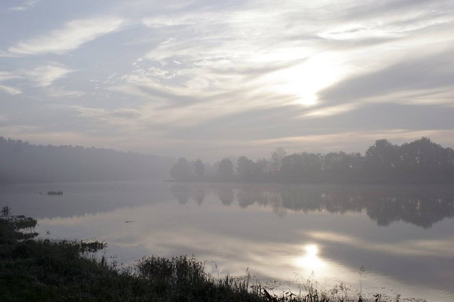 река, утро, туман, рассвет, лето, природа, пейзаж, Svetik