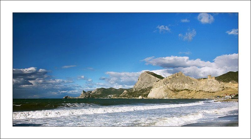 крым судак новый свет генуэзская генуезская крепость сокол чёрное море шторм волна скалы горы лето природа облака В Судаке штормит #6 фото превью